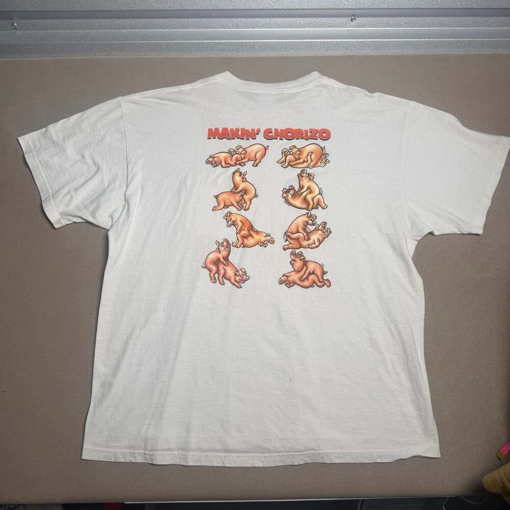 Vintage 90s 'Makin Chorizo' Funny Graphic Pocket T-Shirt